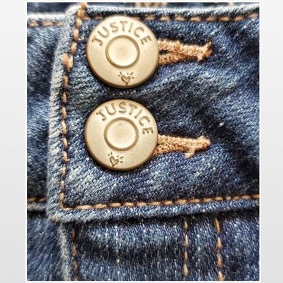 Justice Skorts Kid Girls Size 14 Blue Denim Distressed Camo Peace Ruffles Pocket - Picture 5 of 14